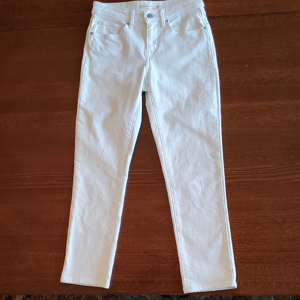 Levi's Mid-rise Skinny Cropped White Jeans
